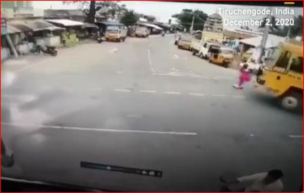 Elderly women run over by truck stay alive with no harm