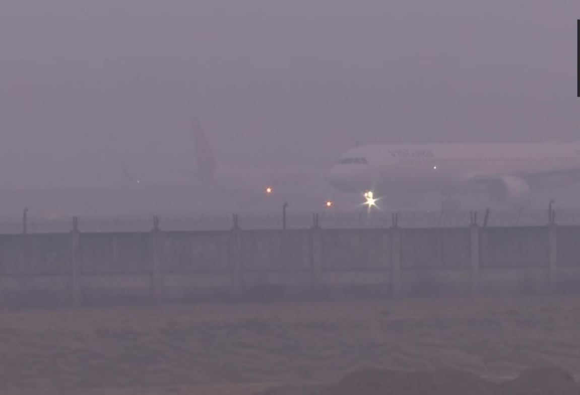 Sheets covered with thick fog in the capital Delhi; Views at Indira Gandhi International Airport and ITO
