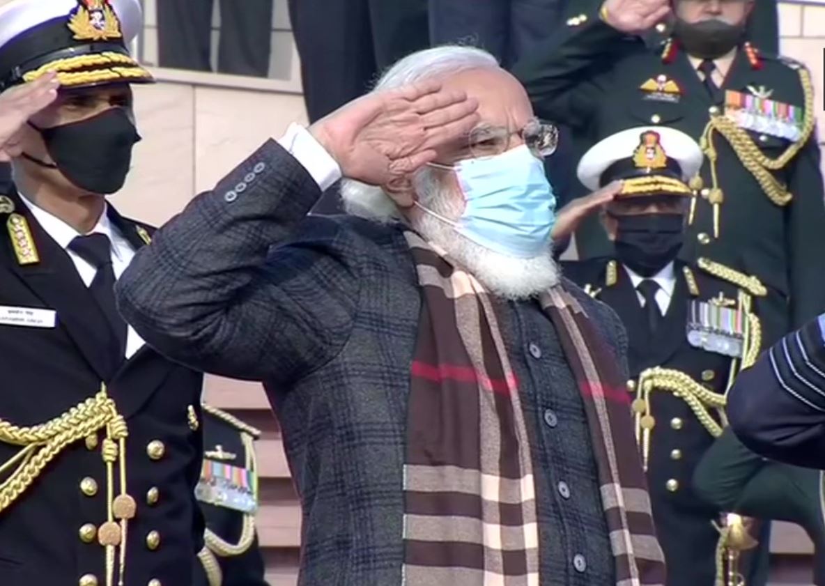 Prime Minister Modi pays homage at National War Memorial in Delhi on the occasion of Victory Day
