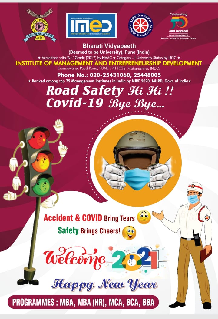 Organizing Traffic Safety, Kovid Safety Campaign by Bharati University