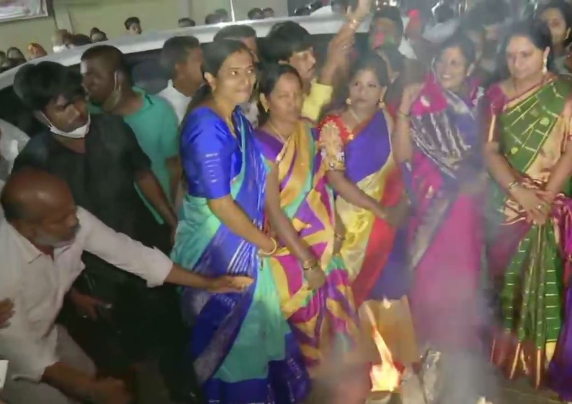 Bhogi celebration of TRS leader K Kavitha with party and Telangana Jagruti supporters in Telangana
