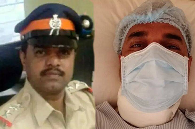 In Mumbai, a police officer's throat was cut by a moth