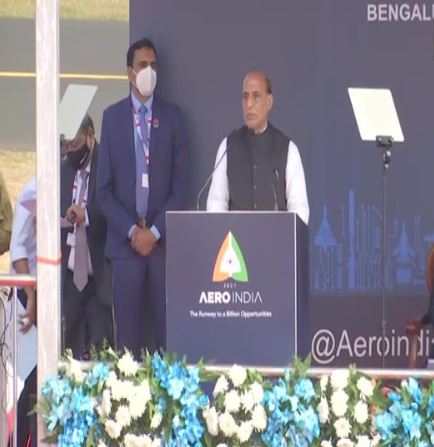 Aero India Show kicks off in Bangalore, with Defense Minister Rajnath Singh in attendance