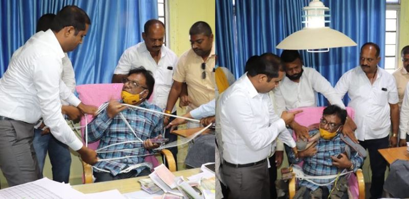 MSEDCL officer tied a chair with a slipper necklace; BJP MLA's deed