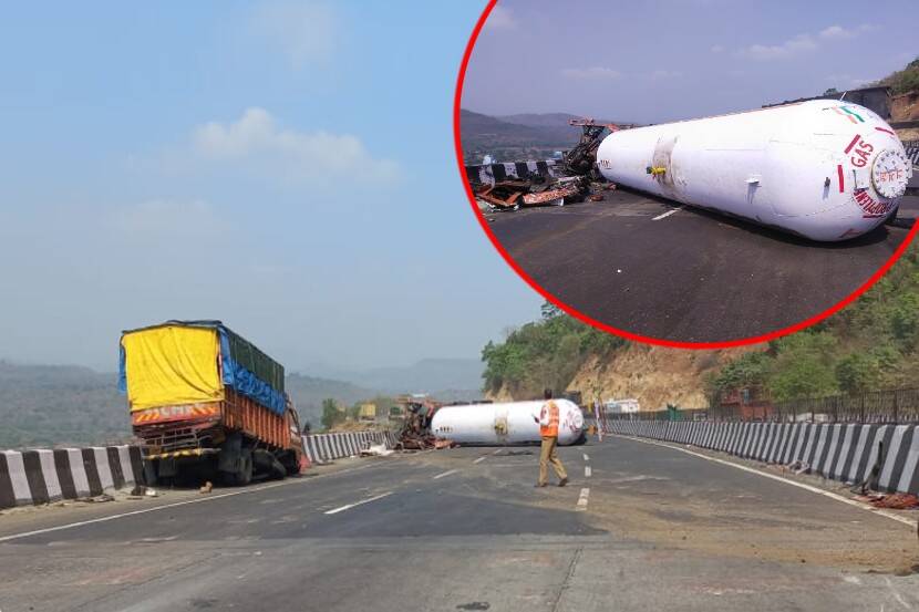 Disaster averted! Gas tanker accident on Mumbai-Pune expressway; Traffic disrupted