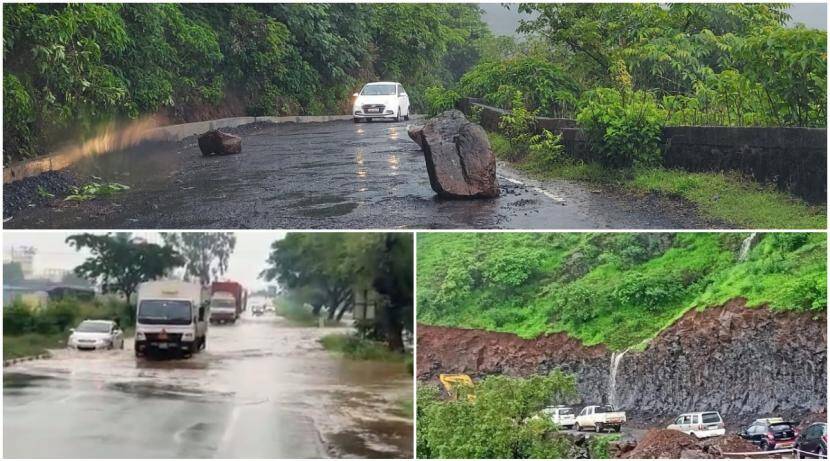 Mahabaleshwar-Tapola, Satara-Kas roads collapsed due to rains!