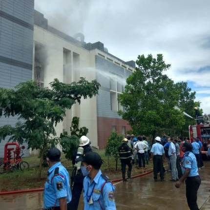 Massive fire at the building of the Indian Institute of Science Education and Research