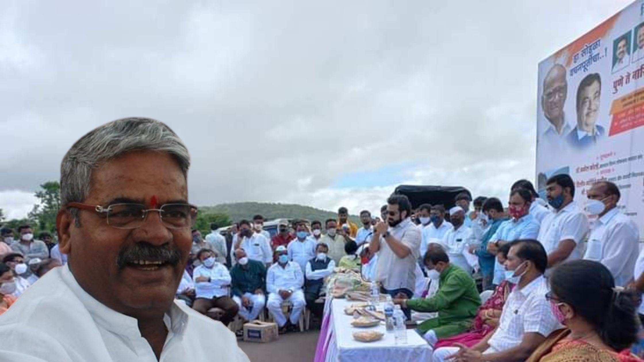 Amol Kolhe and Shivajirao Adhalrao Patil face off at the inauguration of Khed Ghat Bypass Road