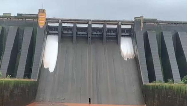 Koyna Dam Water is being released from Koyna Dam.