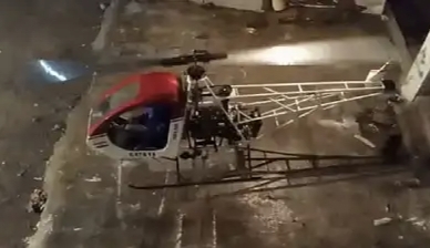 An accident during the trial of a home-made helicopter; The young man died on the spot