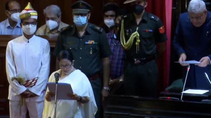 Mamata Banerjee was sworn in as an MLA
