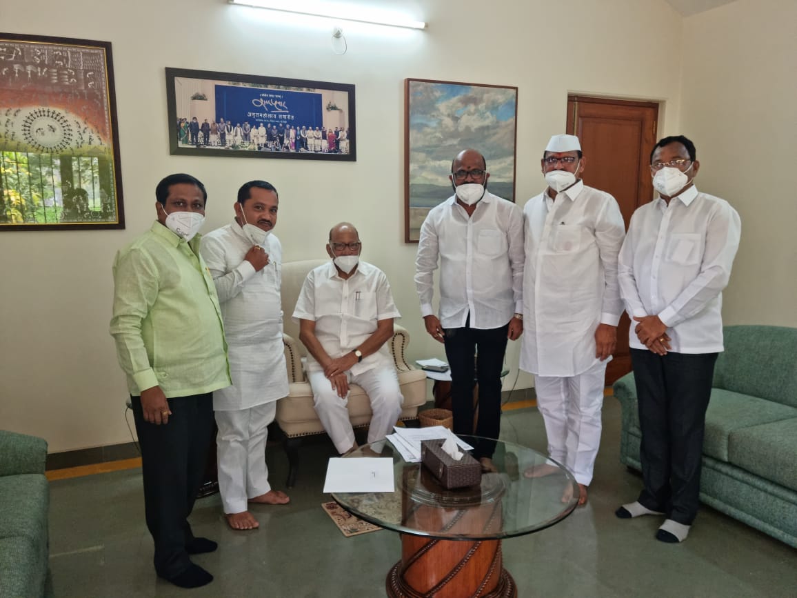 MLAs Anna Bansode and Vilas Lande pay a courtesy call on Sharad Chandraji Pawar on the occasion of Diwali
