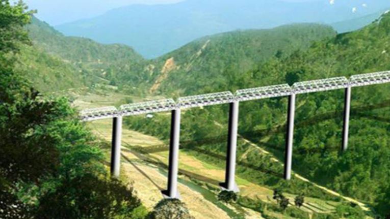 World record performance of railways; 140 meter high bridge in Imphal