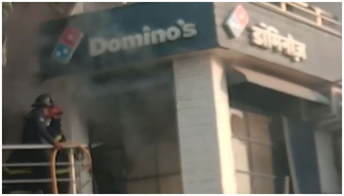 Domino's Pizza outlet catches fire due to overheating of electric motor battery