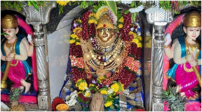 Today is the main day of Yatra of Goddess Kalubai at Mandhardev; In the temple area, however, there is a lull