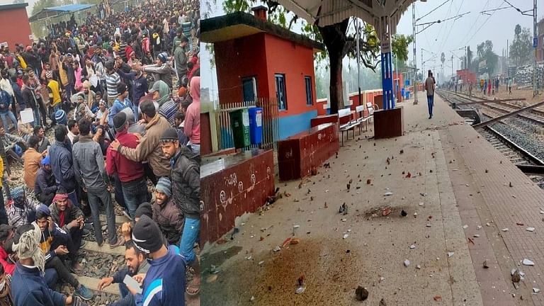 Railway recruitment test scam ?; Angry students throw stones at police, hit railway service