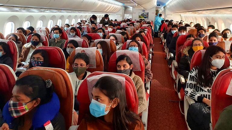The plane, carrying more than 200 Indian students stranded in Ukraine, took off for Mumbai