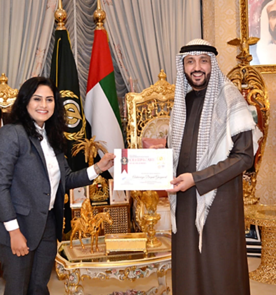 Aishwarya Gaigwal honored with Al Jaruni Award in Dubai