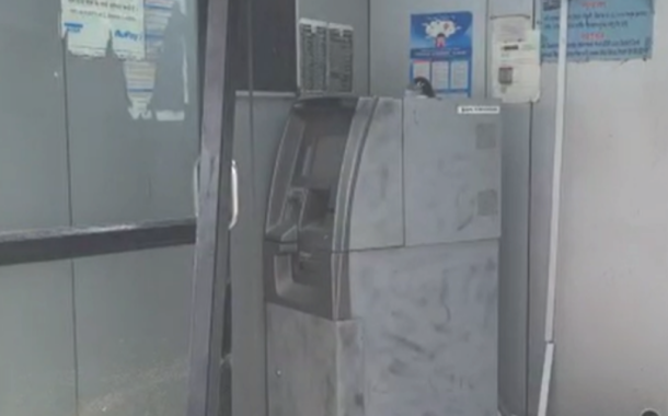 Movie style robbery!  ATM machine hijacked by firing in the air