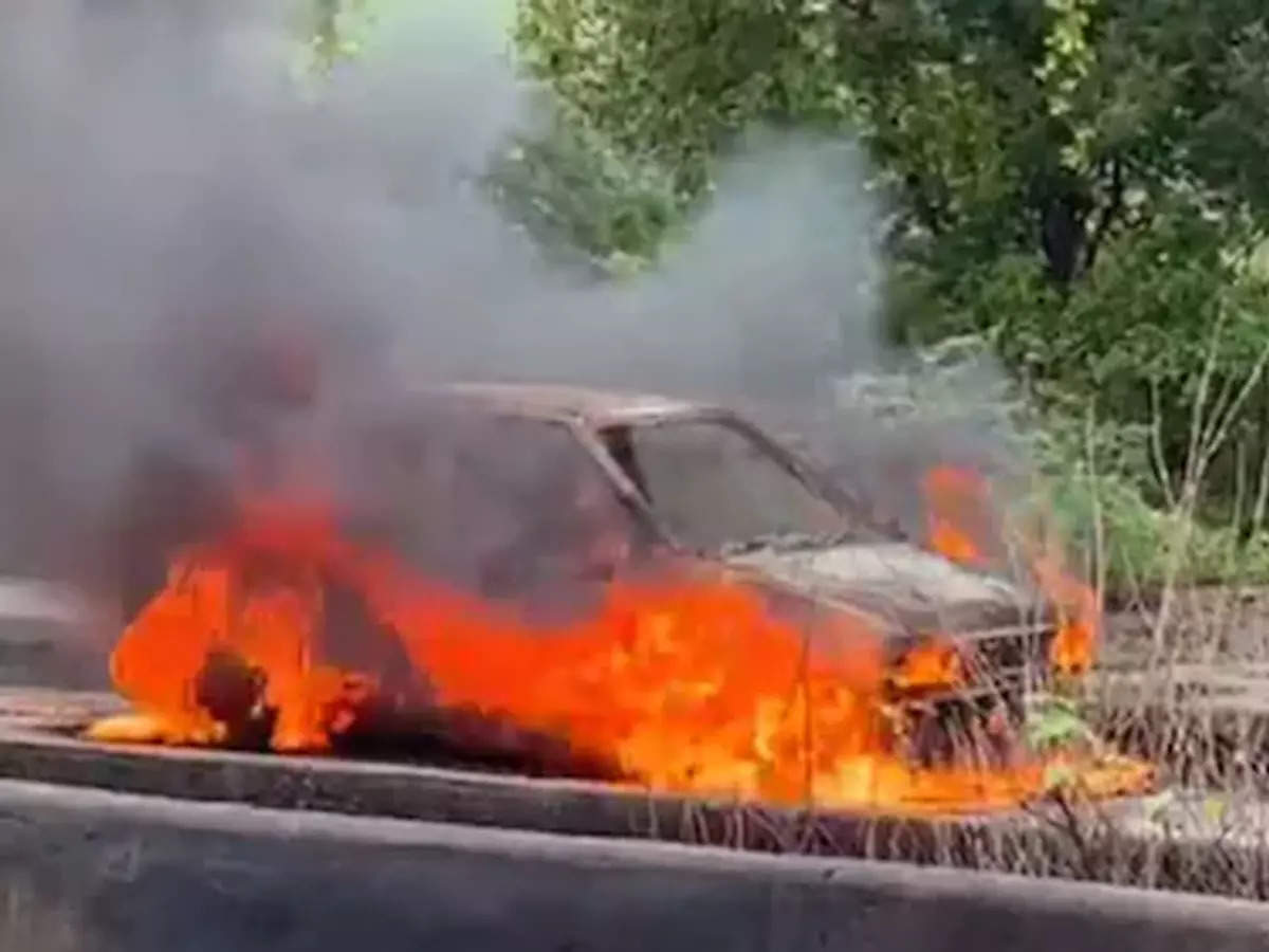 Mass suicide attempt foiled; Set himself on fire in his car, burned his wife and child, but...