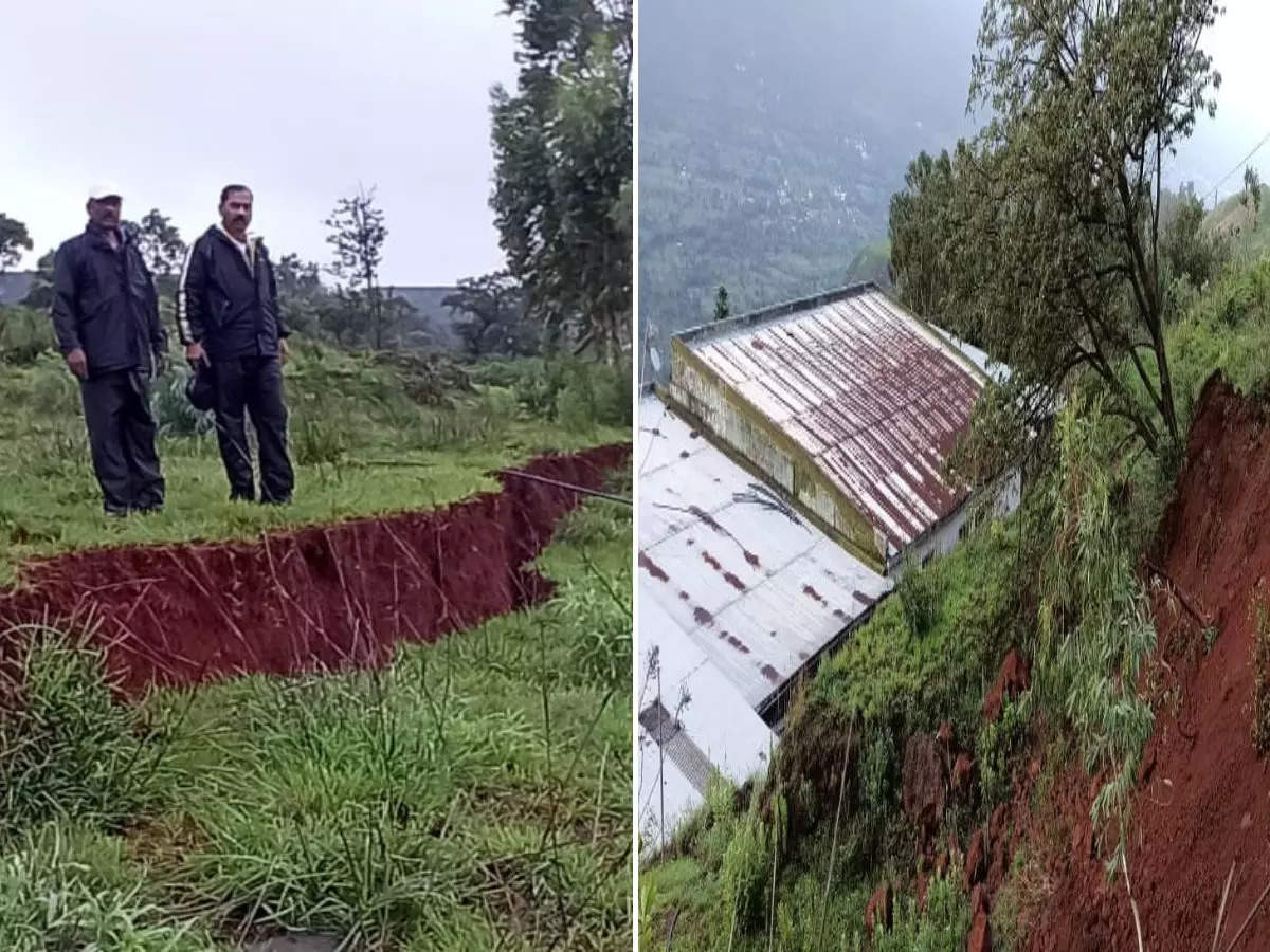 There are also big cracks in the mountain next to Blooming Dale High School in Panchgani neighborhood of Mahabaleshwar taluk; The students were moved to a safe place