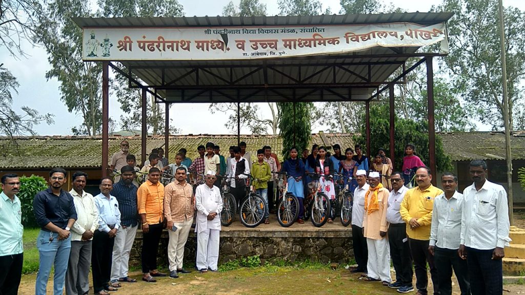 Social commitment model of 'WTE Infra';  Distribution of bicycles to students from tribal areas
