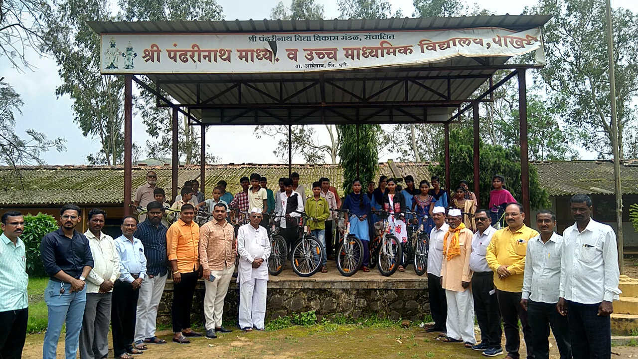 Social commitment model of 'WTE Infra'; Distribution of bicycles to students from tribal areas