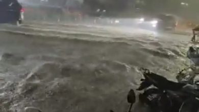 Heavy rain accompanied by lightning in Pimpri-Chinchwad city on Monday night