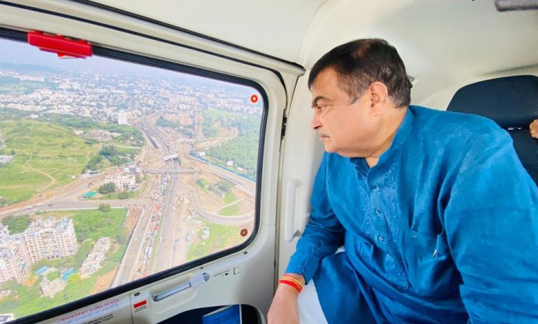 Union Minister Nitin Gadkari made an aerial inspection of the work at Chandni Chowk