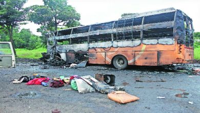 12 killed in bus fire; Accident in Nashik