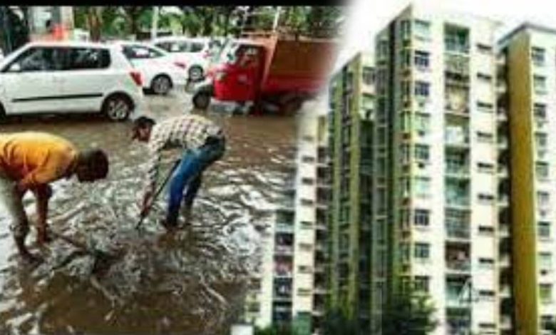 Incidents of waterlogging in slum areas