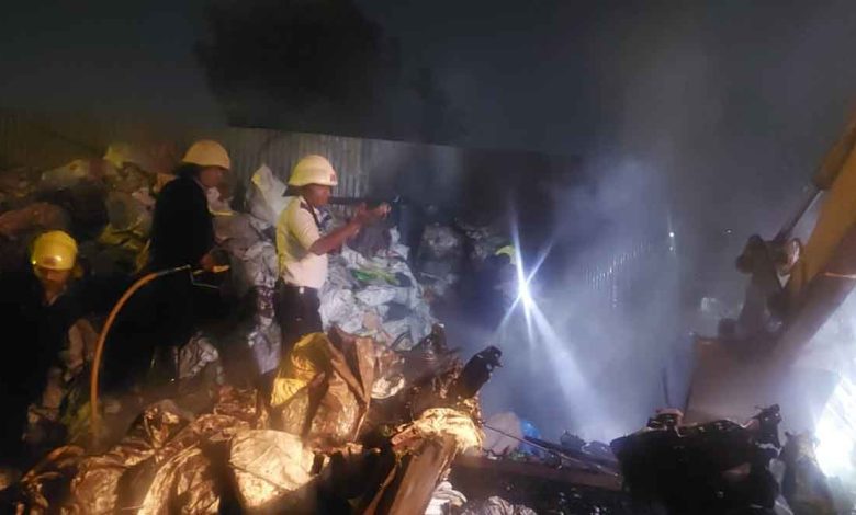 A worker injured in a fire in a scrap warehouse in Kondhwa
