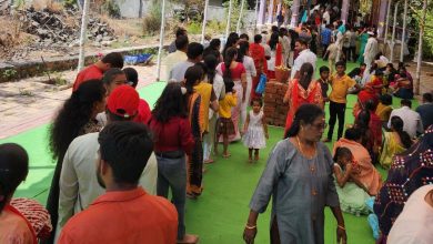 On the occasion of Mahashivratri at Moshi, devotees flock to the Shiva temple
