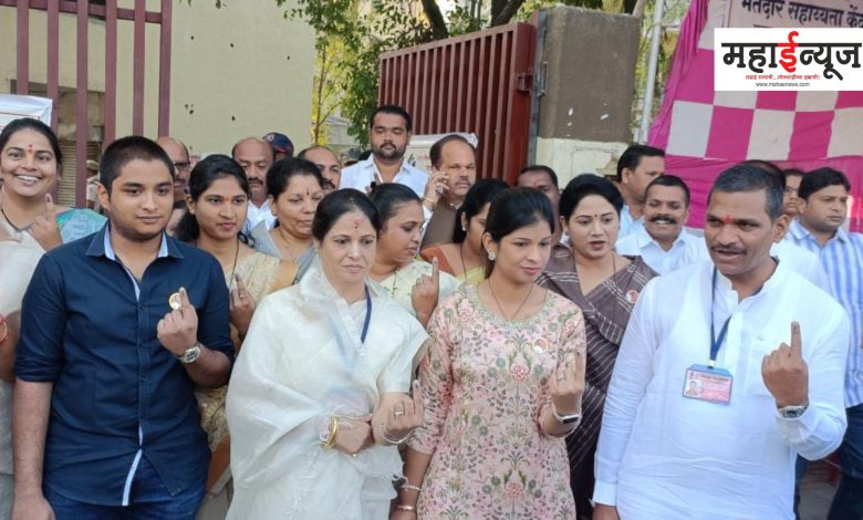 BJP candidate Ashwini Jagtap exercised his right to vote