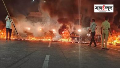 Pimpri-Chinchwad Maratha protesters aggressive, burnt tires on road