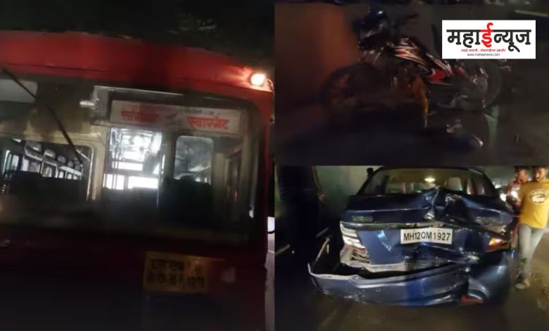 Brake failure of Pune ST, two cars and five two-wheelers hit