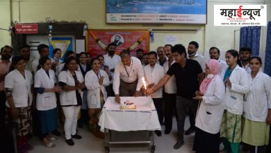 Distribution of fruits to patients on the occasion of World Radiology Day at YCM Hospital