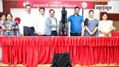 'Wheelchair' to Baburaoji Gholap College by 'Goldman' Prashantada Sapkal Foundation