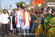 Shrirang Barne reached tribal villages for campaigning