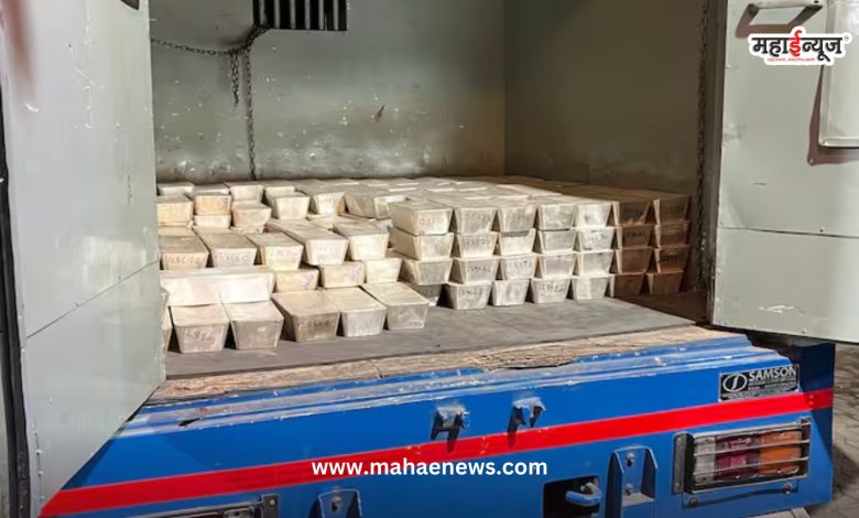Six and a half tons of silver bricks found in a cash van in Mumbai