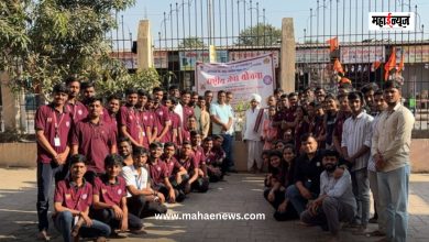 Students of 'Ajinkya D Y Patil' College carried out village cleanliness along with tree plantation