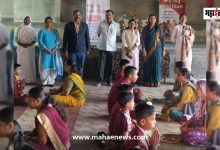 The ideal of Indian culture was presented to the students by worshipping their parents.