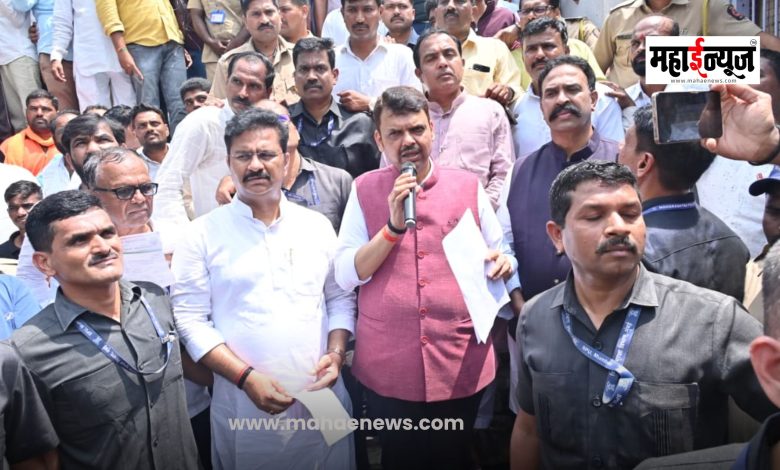 Chief Minister Devendra Fadnavis inspects flood-hit areas of Solapur district
