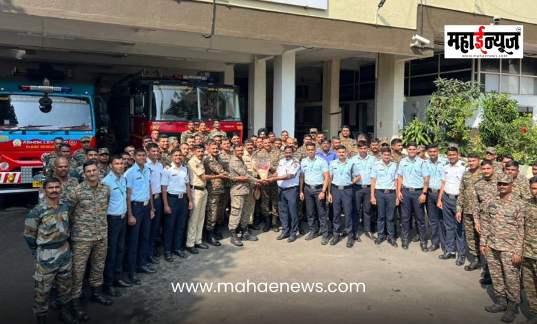 Defence Force personnel at Dehu Road participate in firefighting exercise