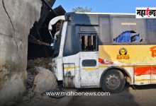 Major accident averted in Jejuri; Shivshahi bus with brake failure hits wall of house