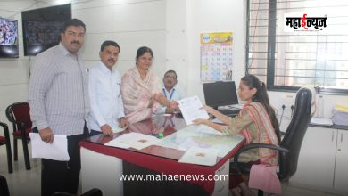 Usha Waghere files her nomination papers from the BJP.