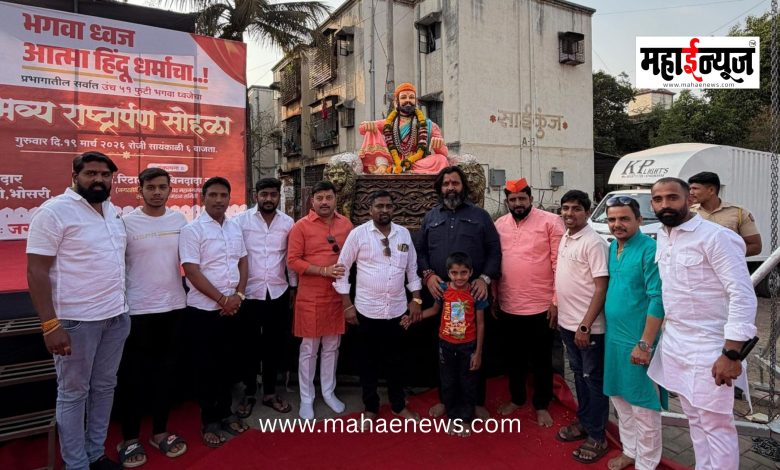 Dedication of a 51-foot-tall saffron flag to the nation at Krishnanagar.