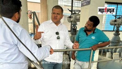 Standing Committee Chairman Abhishek Barne inspects the sewage treatment plant at Chikhali.