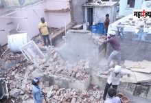 Eviction action taken against an unauthorized hut in the Sanjaynagar, Fugewadi slum.