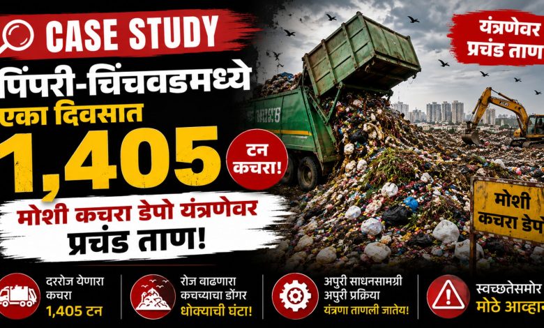 CASE STUDY 1,405 tons of waste in a day in Pimpri-Chinchwad! Huge strain on the Moshi waste depot system!